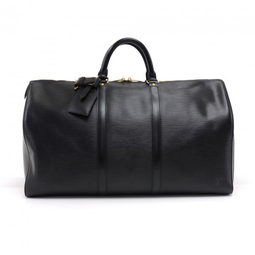 Louis Vuitton Keepall 50 Travel bag in black épi leather For Sale at 1stDibs