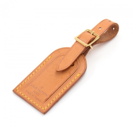 Louis Vuitton Name Tag Tan Leather Small name Tag Made in France
