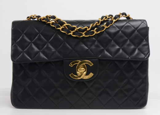 Chanel 41 Chanel 13inch Maxi Jumbo Black Quilted Leather Shoulder
