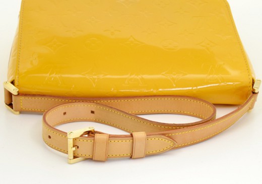 LOUIS VUITTON: "Thompson Street" Yellow Patent Leather  "LV" Shoulder Bag (nz)