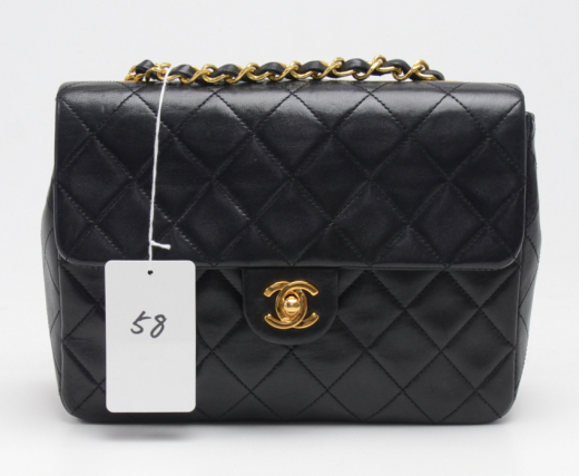 Chanel P 58 Chanel 8inch Flap Black Quilted Leather Shoulder Mini Bag