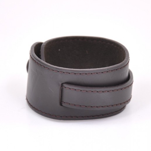 Monogram leather bracelet Louis Vuitton Brown in Leather - 28636814