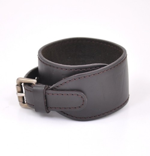 Monogram leather bracelet Louis Vuitton Brown in Leather - 31461424