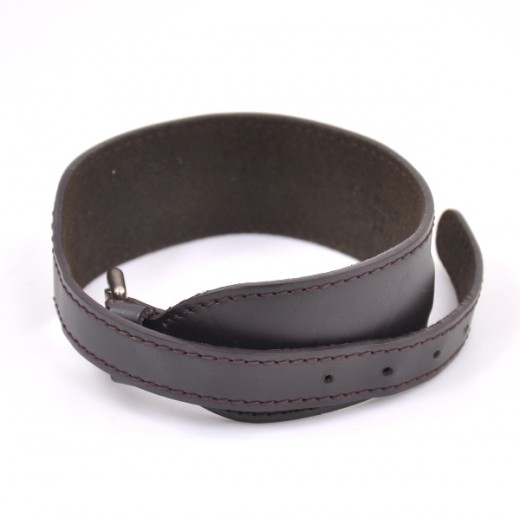 Monogram leather bracelet Louis Vuitton Anthracite in Leather - 30760842