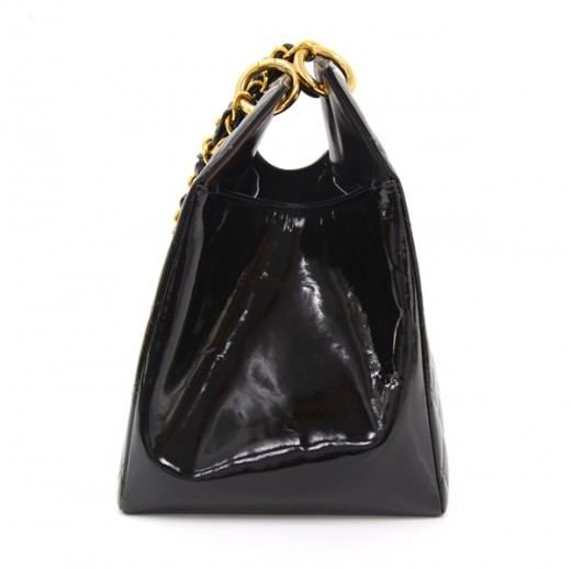 CHANEL Black Patent Leather Vintage Grand Shopping Tote GST For Sale at  1stDibs