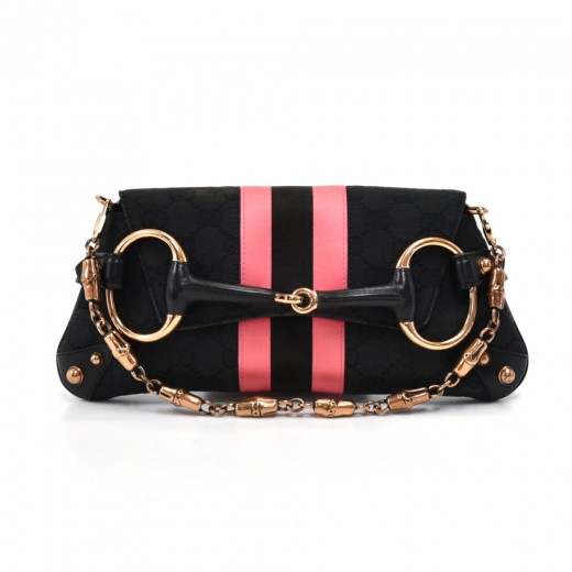 Gucci, Bags, Gucci Vintage Horseshoe Crossbody Flap In Black  Microguccissima Coated Canvas