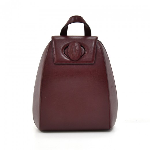 Cartier Vintage Cartier Burgundy Cowhide Leather Backpack Bag