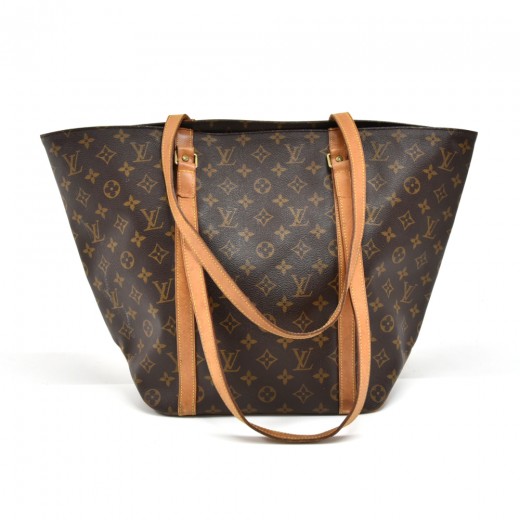 Louis Vuitton Shopper Tote Sac Plat Monogram GM Brown in Coated  Canvas/Leather with Gold-tone - US