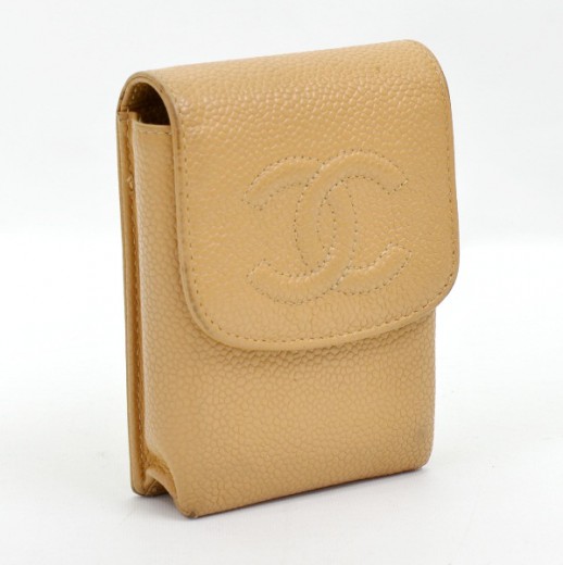 Chanel Cigarette Case Pouch Bag Caviar Orange Small Good – AMORE