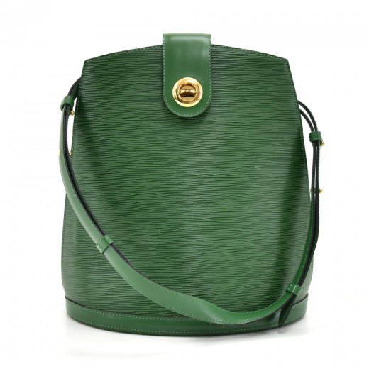 Louis Vuitton Epi Cluny Green Leather Shoulder Bag
