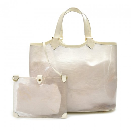 Long beach handbag Louis Vuitton White in Plastic - 24698393