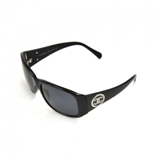 Chanel Chanel Pearl CC Logo Black Square Sunglasses-5083-H