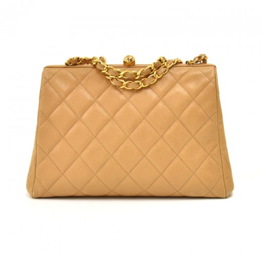 Chanel Yellow Quilted Patent Leather Large Frame Top Tote Bag