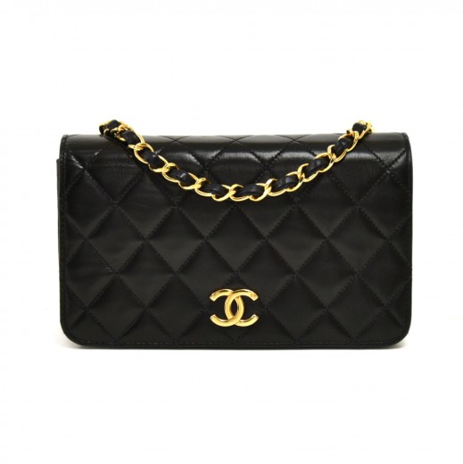 Chanel Vintage Chanel 7.5  Classic Flap Black Quilted Leather Mini