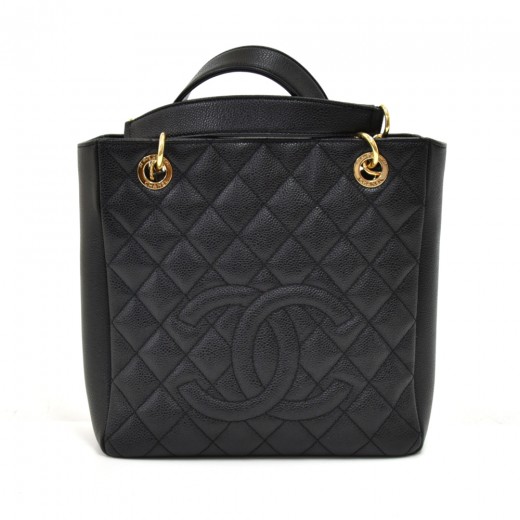 Chanel Chanel Petite Shopper Tote (PST) Black Quilted Caviar