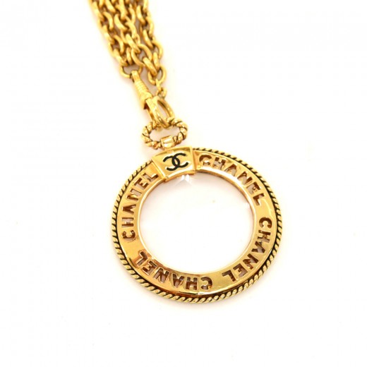 Chanel Vintage Chanel Loupe Magnifying Glass Monocle Double Chain ...