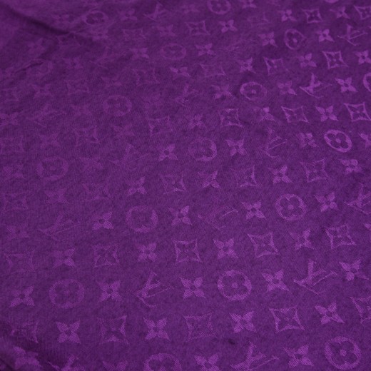Louis Vuitton Louis Vuitton Purple Monogram Logo Silk & Wool Blend ...