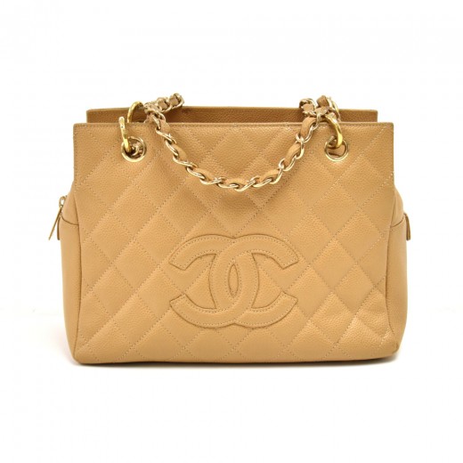 Chanel Chanel Petite Timeless Shopper PTS Beige Quilted Caviar