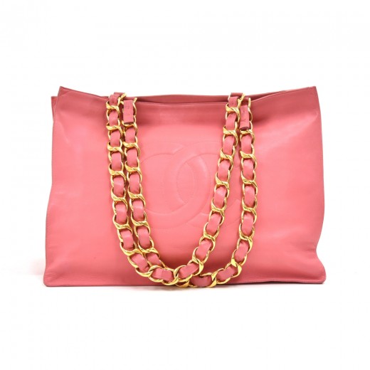 Chanel Chanel Jumbo XL Pink Leather Shoulder Shopping Tote Bag