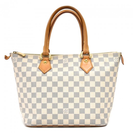 Louis Vuitton Saleya PM White Damier Azur Canvas Handbag - BOPF