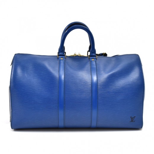 Louis Vuitton Epi Keepall 45 Boston Bag Blue M42975 LV Auth 48847 Leather  ref.1015489 - Joli Closet