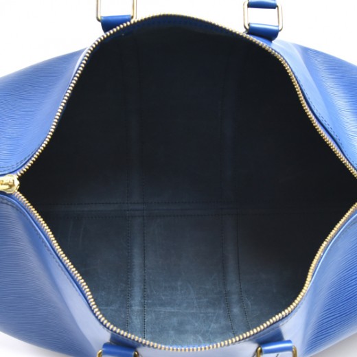 Louis Vuitton Blue Toledo Epi Leather Keepall 45 duffle bag ref