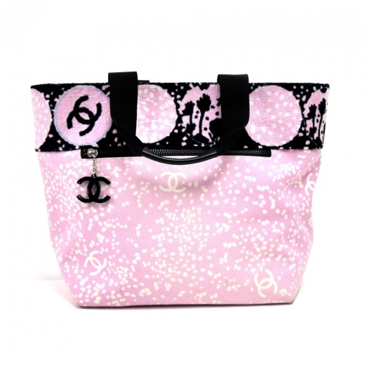 large pink chanel bag black
