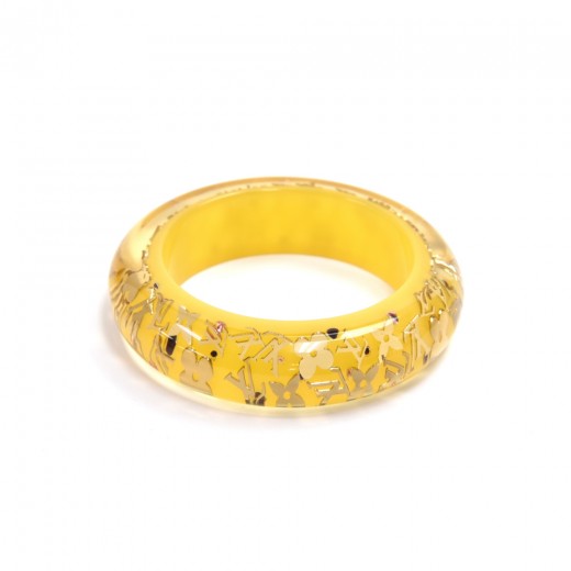 Louis Vuitton Monogram Inclusion Bangle in Clear Resin GHW