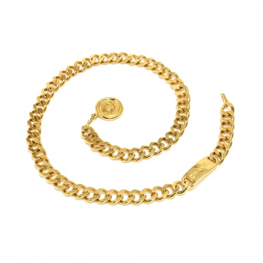 Chanel Vintage Chanel Gold-Tone Chain & CC Logo Medallion Waist Belt