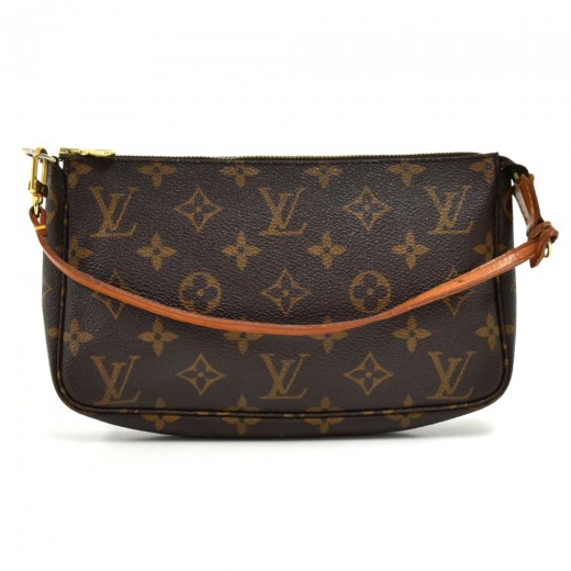 Louis Vuitton Pochette Monogram PM Beige Lining in Coated Canvas with  Gold-tone - FR