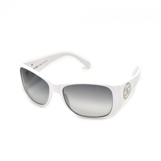Chanel Chanel White Mini Pearl & Enamel CC Logo Square Sunglasses