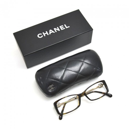 Chanel Chanel Tortoise Shell Style Brown Camellia Acetate