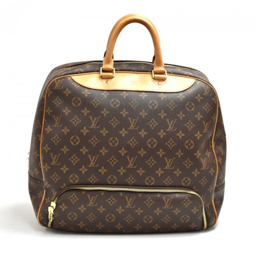Louis Vuitton Evasion Monogram Canvas Leather Travel Bag Boston Bag