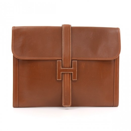Hermes Jige leather clutch bag - ShopStyle