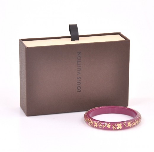 Louis Vuitton Purple Clear Resin Gold Tone Monogram Inclusion Bangle  Bracelet For Sale at 1stDibs