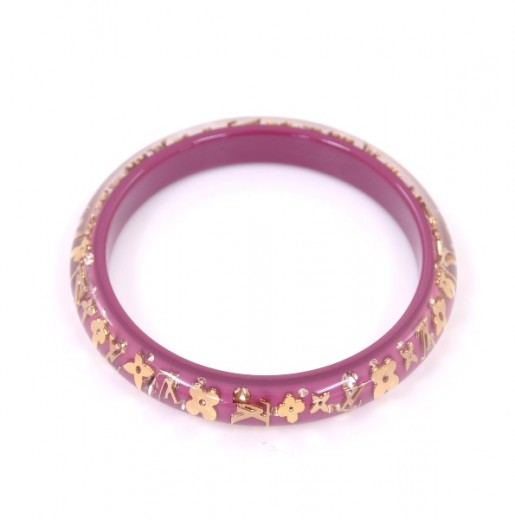 Louis Vuitton Thin Inclusion PM baby pink with gold resin sequins bangle  bracelet ref.994729 - Joli Closet