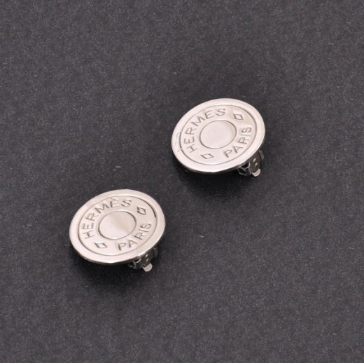 Hermes silver shop earrings
