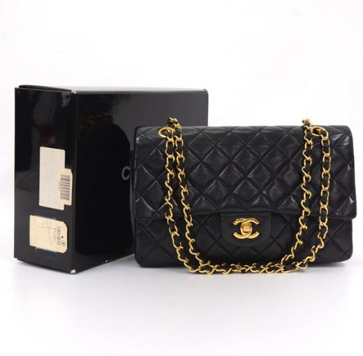 Chanel Chanel Black Quilted Leather 2.55 10 Shoulder Bag Gold Chain