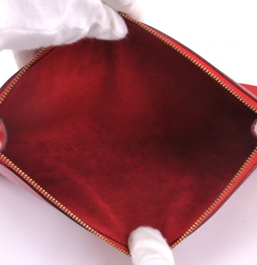 Louis Vuitton Red Epi Leather Accessories Pochette 24 Bag - LabelCentric