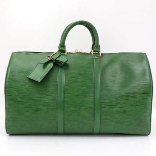 Louis Vuitton LV Keepall 45 Green Epi Leather handbag Travel
