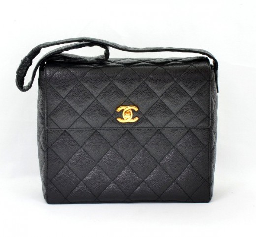 Chanel Chanel Black Caviar Quilted Leather Shoulder Bag With