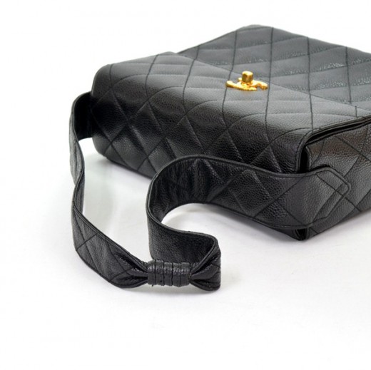 CHANEL Caviar Leather Exterior Clutch Bags & Handbags for Women