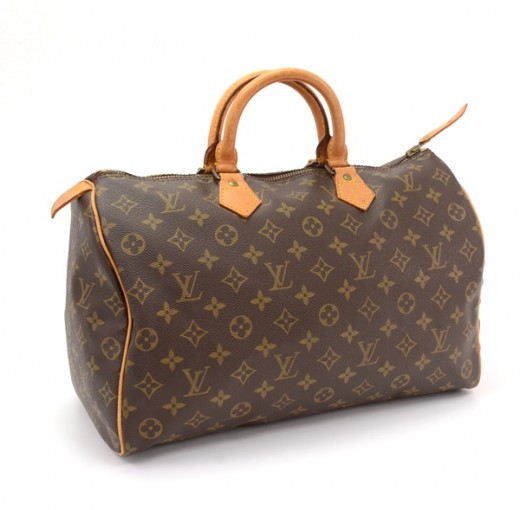 Louis Vuitton Speedy 35 Hand Bag Vintage 80s 90s Brown Leather LV