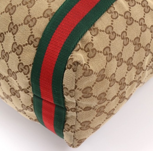 Gucci Gucci GG Monogram Canvas Web Stripe Tote Bag