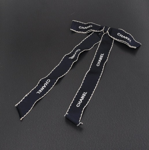 Chanel Chanel Navy Fabric Ribbon Brooch CC