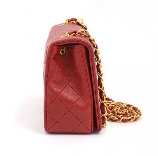 Chanel Chanel Red leather jewelry travel case CC X819