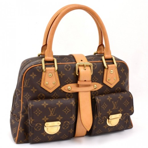 Manhattan leather handbag Louis Vuitton Brown in Leather - 35976568