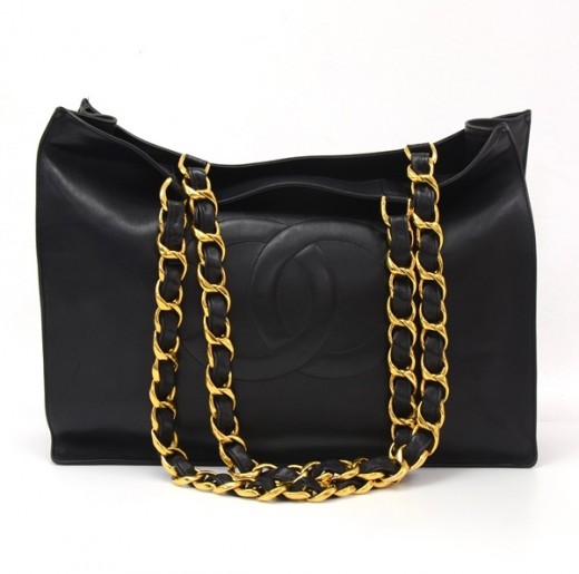 black and gold chanel handbag vintage