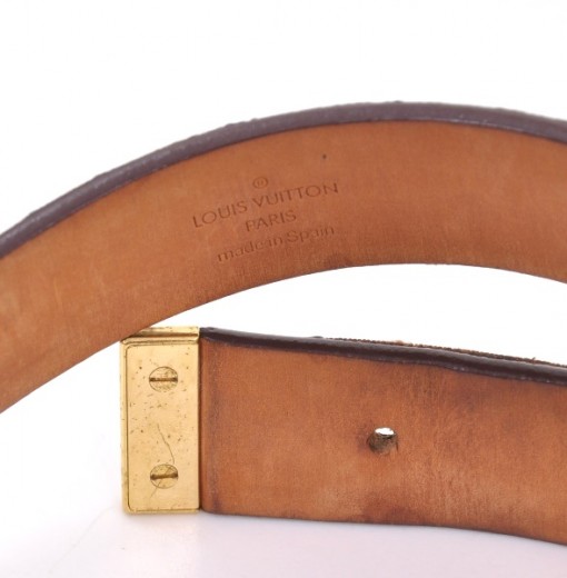 Louis Vuitton Belt Ceinture Classic Brown X Goldtone 371080