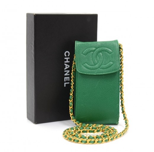 Chanel CC Green Glitter Caviar Zip Card Holder – LuxuryPromise